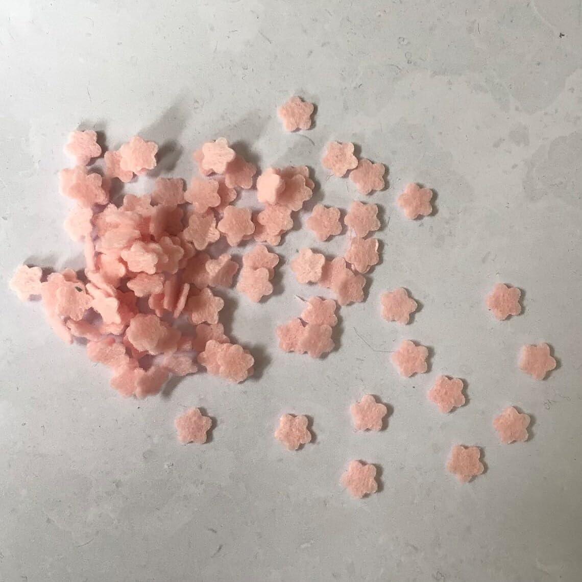 Haoser Pink Mini Felt Blossom Die Cut Felt Fabric -40 pc