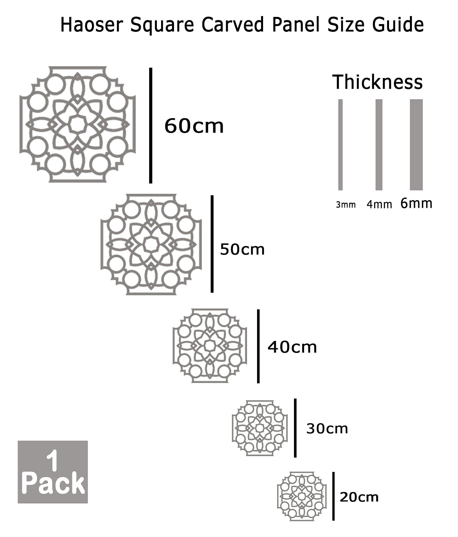 Haoser Pack of 1 Laser Cut Carved Panel for Room Partition/Divider Room, Wall Hanging (Square Panel-14) - Haoser