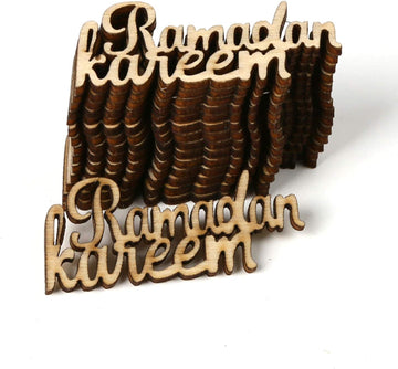 Haoser Unfinished Eid Ramadan Kareem Wooden Ornament Decorations,DIY Muslim Party Decorations Islamic Home Decor & Gifts Paintable Wooden Craft Decorations 10Pcs|Ramadan Decor Cutouts