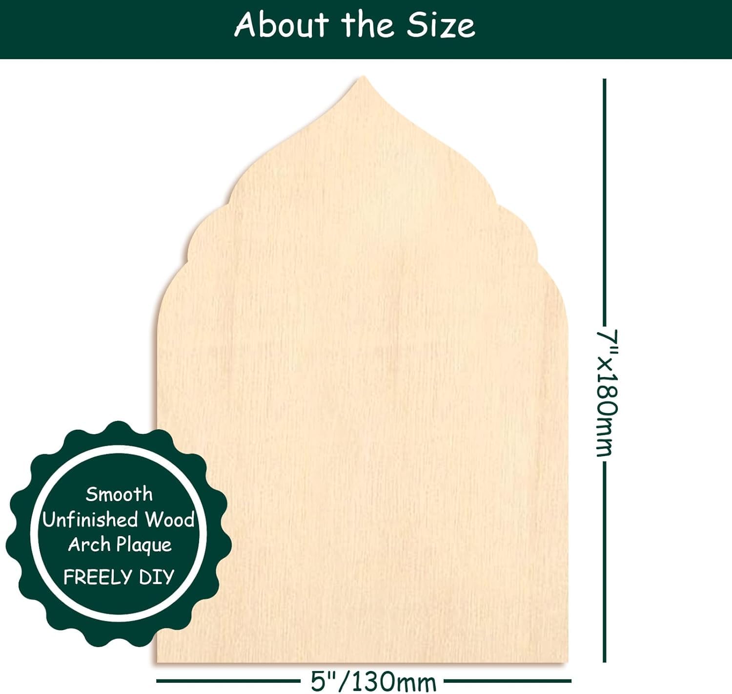 12 Pack Gothic Arch Wood Plaques – MDF Shield Plaques | Unfinished Wood Gothic Arch MDF Cutouts