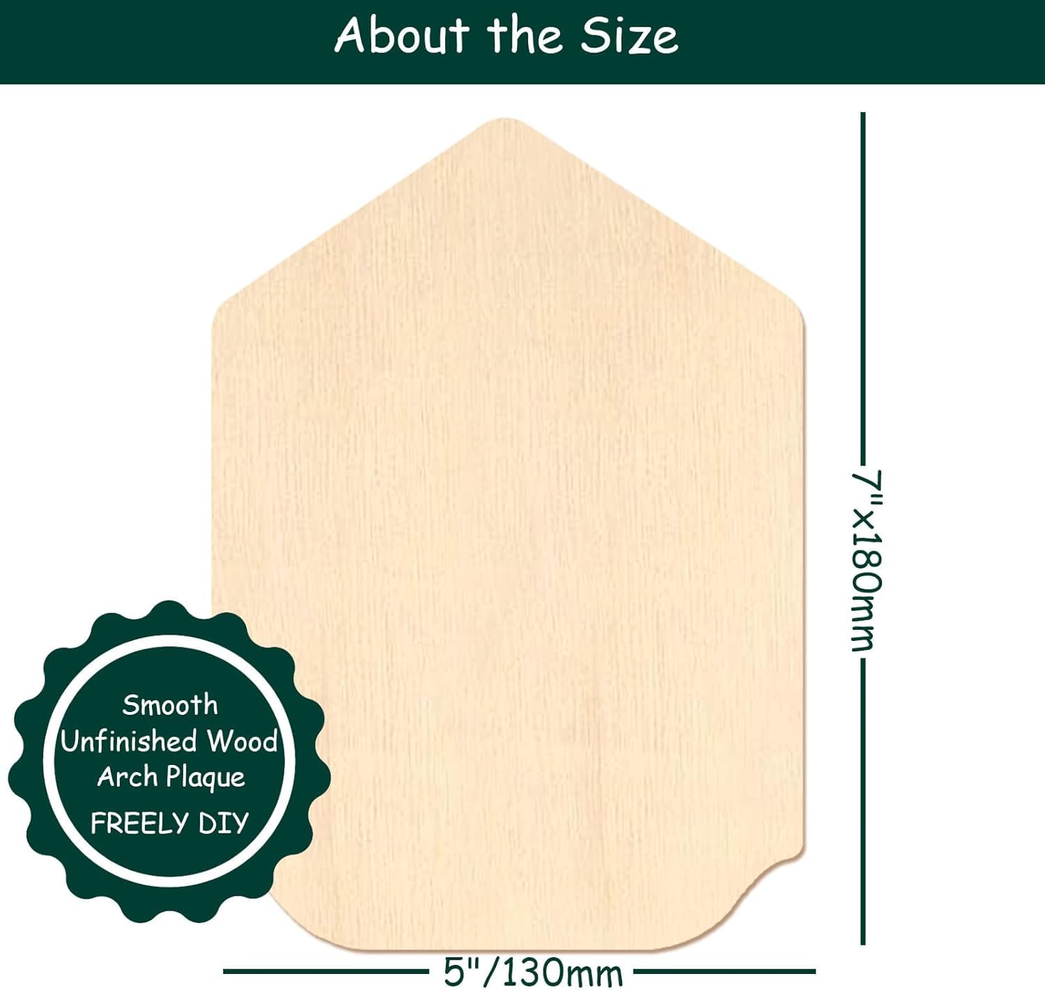 12 Pack Gothic Arch Wood Plaques – MDF Shield Plaques | Unfinished Wood Gothic Arch MDF Cutouts