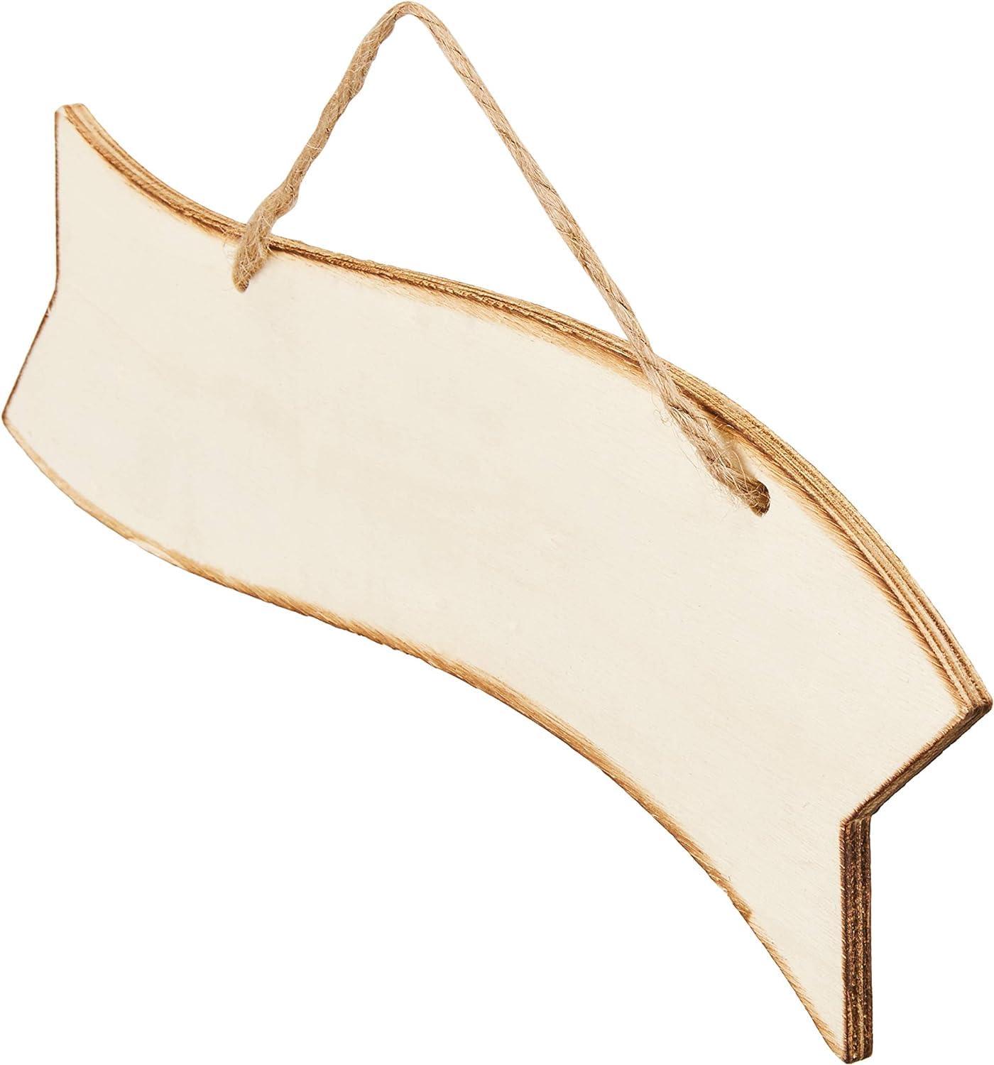 Haoser Unfinished Blank Hanging Wood Plaque Sign for Crafts (3 Pack) 11.5 x 4 Inches,MDF DIY Craft Item |MDF Cutouts for Craft - Haoser