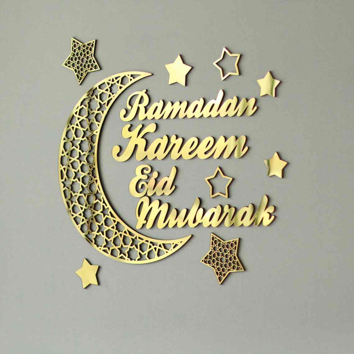 Haoser Ramadan Kareem Ramzan Mubarak Moon And Stars (gold)