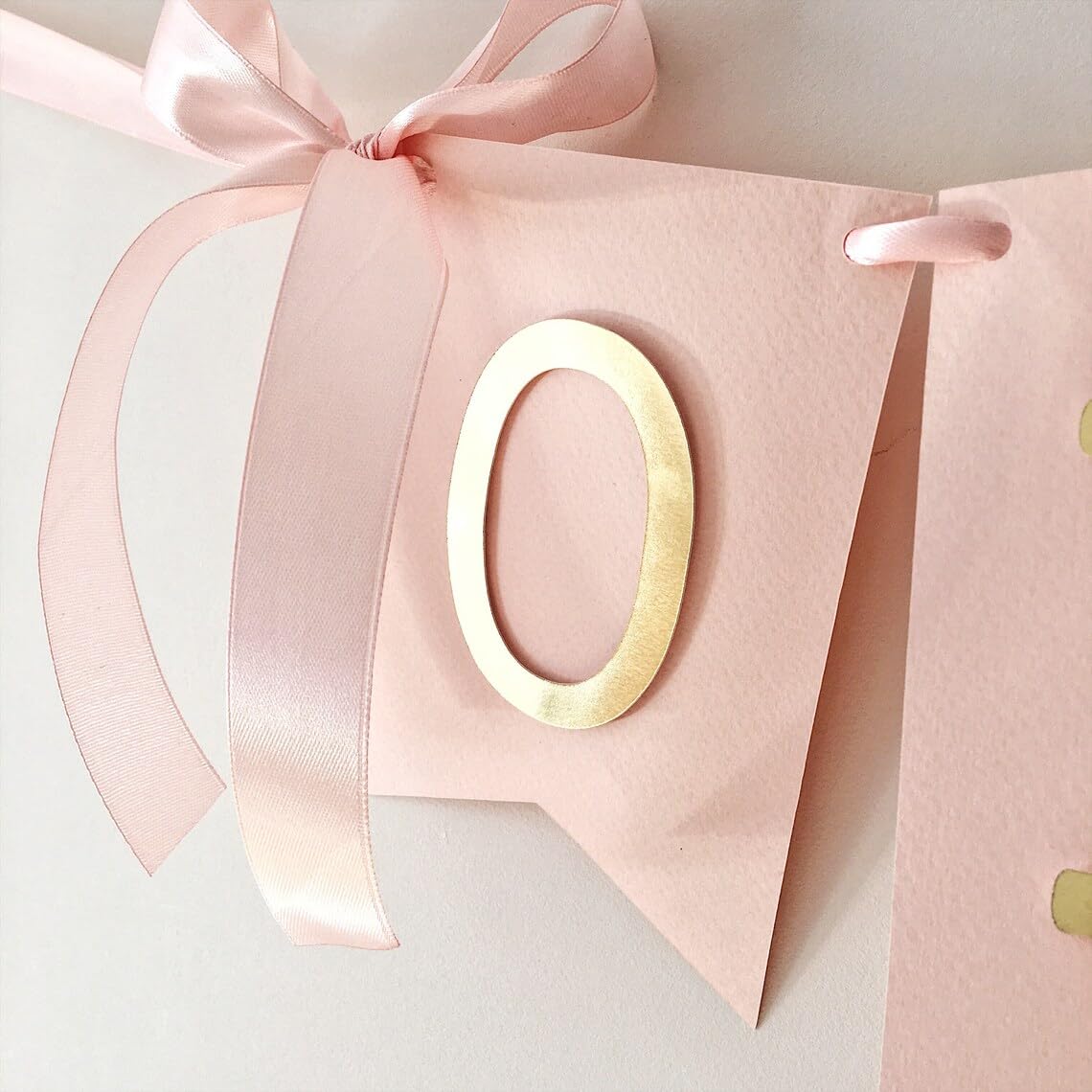 Chair Banner for Girl 1st Birthday – Blush Pink & Gold "ONE" Banner for Baby Girl First Birthday Decorations