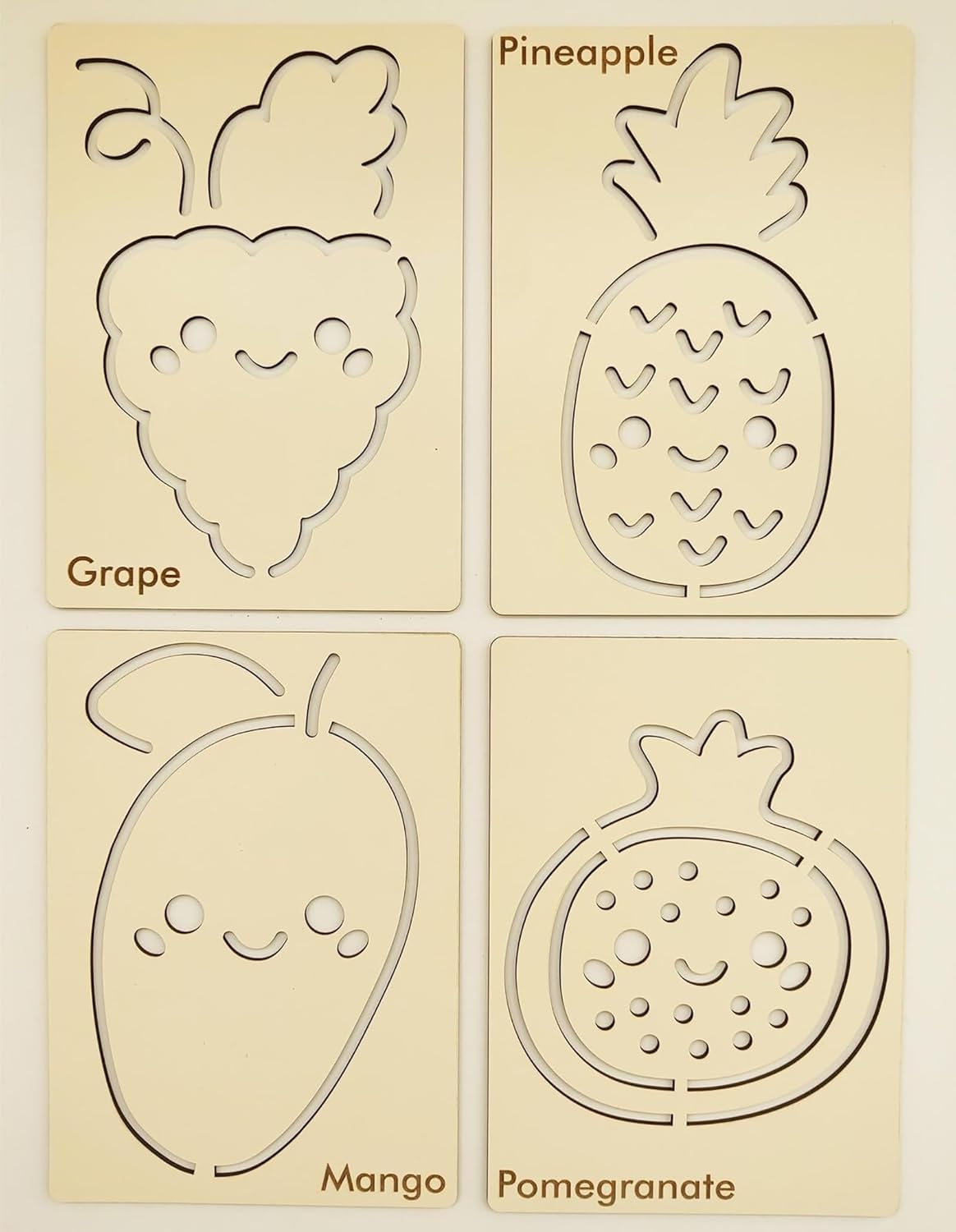 Pack of 13 Fruit Shape MDF DIY Art & Craft Base Boards | Kids Painting Craft Kit