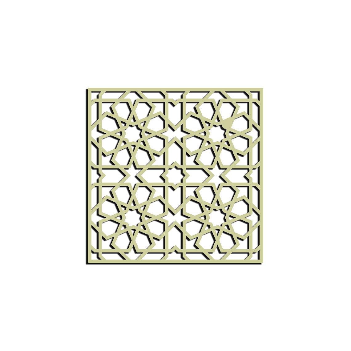 Haoser Wall Hanging Wooden Carved Panel for Room Partition, Cabinet Doors, Windows (Square Panel-3) - Haoser