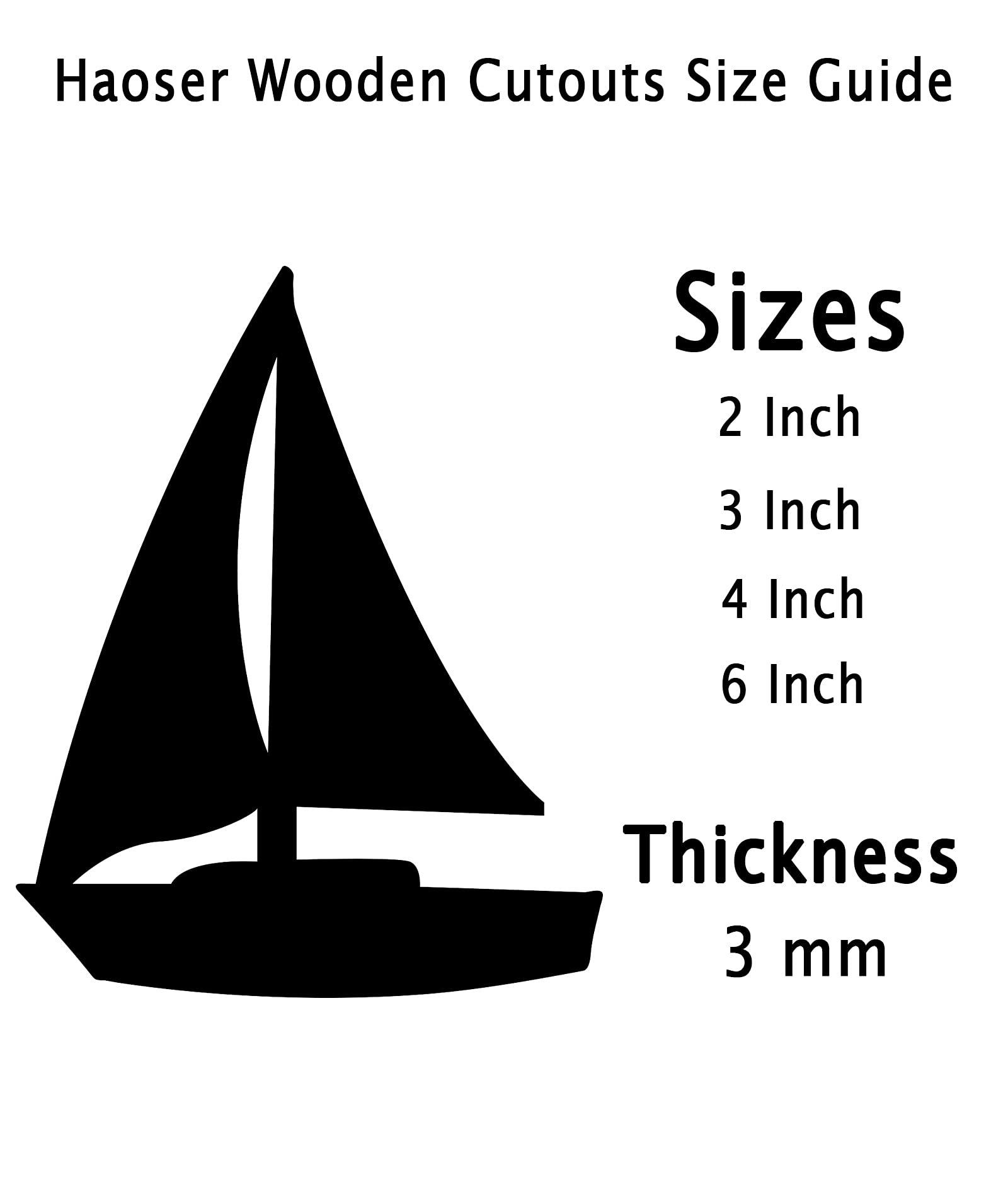 Haoser 3mm Wooden Boat Cutouts for Scrapbooking Arts Crafts DIY Decoration Display Décor - Haoser