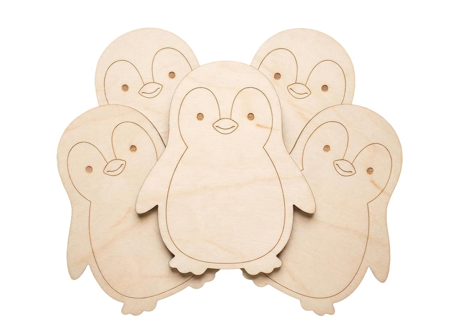 5 Pcs Wooden Penguin Craft Blanks | 4 Inch MDF Cutouts | DIY Painting Craft Shapes for Kids Art