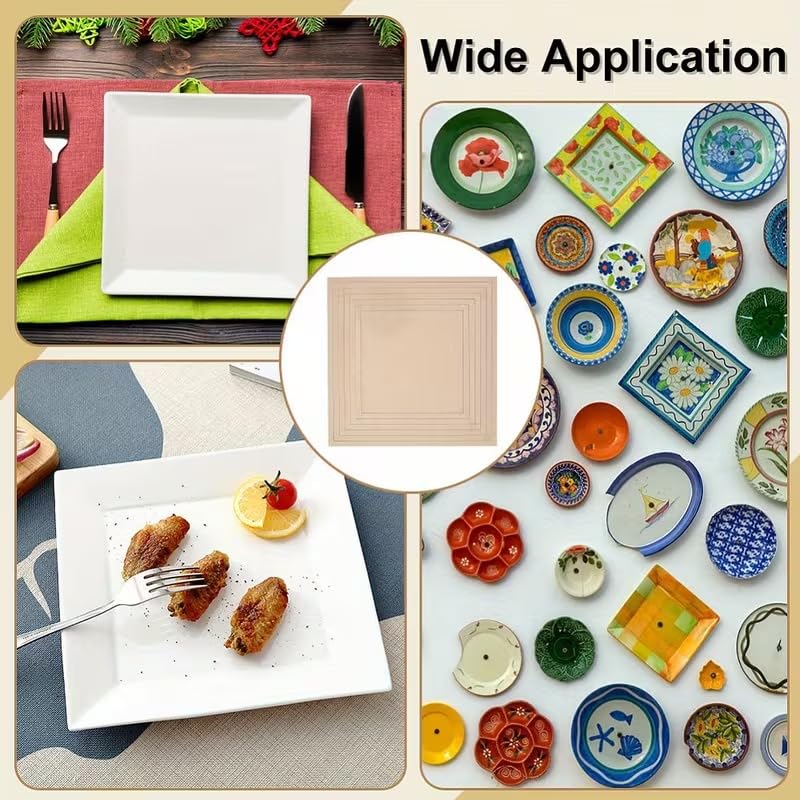 7 Pcs Wooden Plate Guide Set, Square Pottery Frame Tools for Slab Building