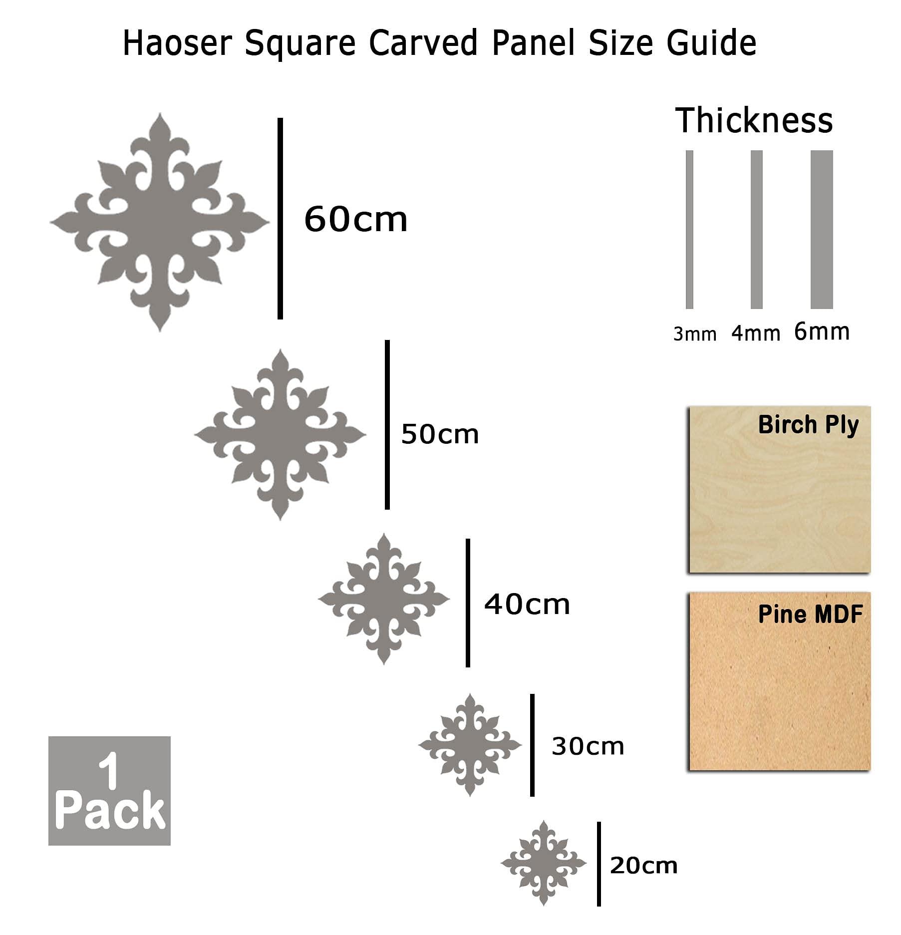 Haoser Birch Ply-3mm Wooden Panel for Room Divider/Partition, Wall Decor Pack of 1 Geometric Laser Cut Carved Panel  (Panle-16) - Haoser