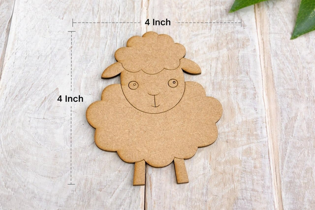 DIY MDF Craft Shapes, Wooden Lamb Embellishm, Easter Decorations, Unfinished Ornamentsa for Craft, Home Decor Itmas, 4 Inch
