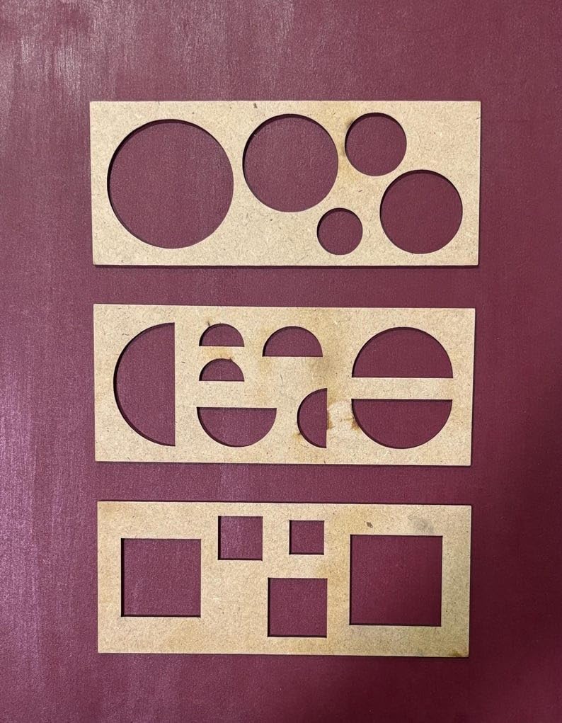 Mandala Art Stencils Set – 12 Unique Shapes in Different Sizes | MDF Stencil Kit for Dot