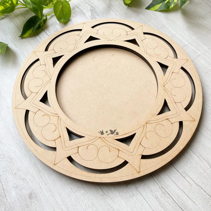 Wooden MDF Pooja Thali Platter Abstract Design