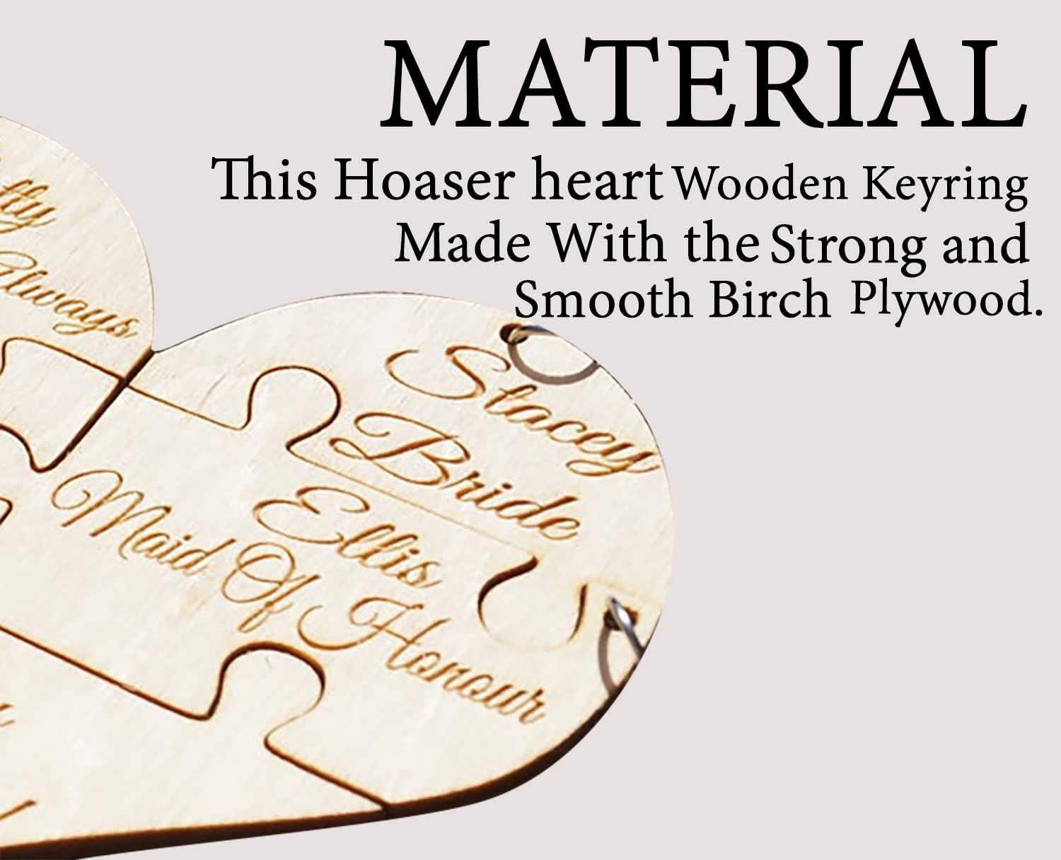 Haoser Customized Wooden Keyring for DIY Projects - Laser Engravable, Printable & Writable, Design Wooden Key Chain for Gifting Friendship Day Heart Shape (Multipack) (H-PM3-KEYRING-3-HEART) - Haoser