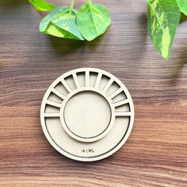 2 Pcs Wooden MDF Tea Light Holder 6x6 Inch – 3 Layered Nested Mandala Design Candle Holder for Diwali, Pooja, Home Decor