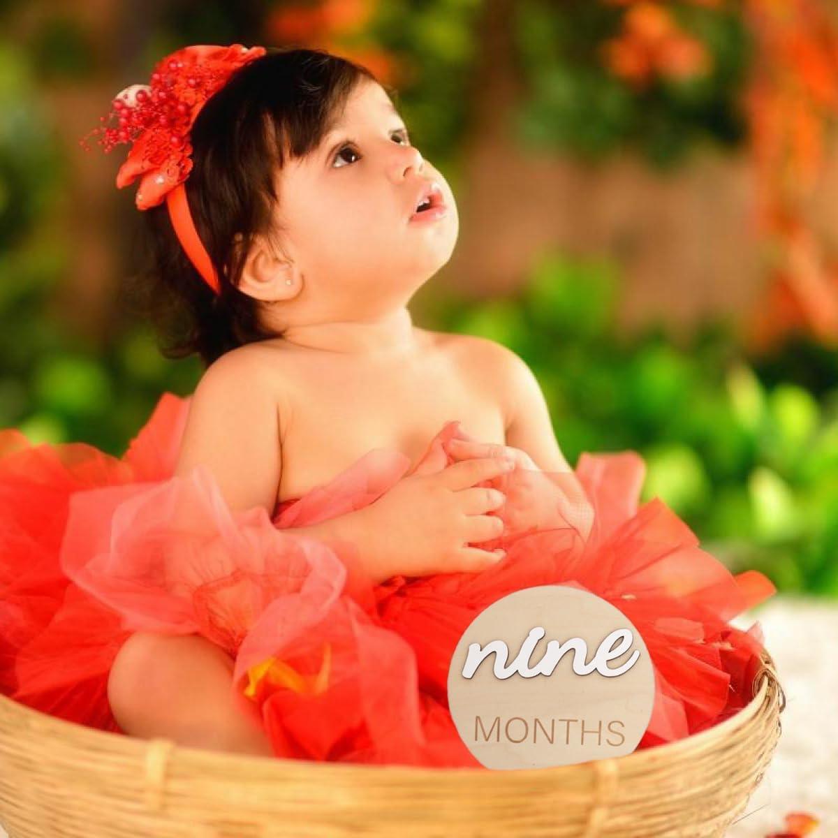 Haoser 3D Wooden Monthly Milestone Cards, Baby Monthly Milestone Marker Cards, Newborn Memento Milestone to Document Baby's Growth, Pregnancy Journey Sign -incl Announcement & Hello World Sign.13 pc - Haoser