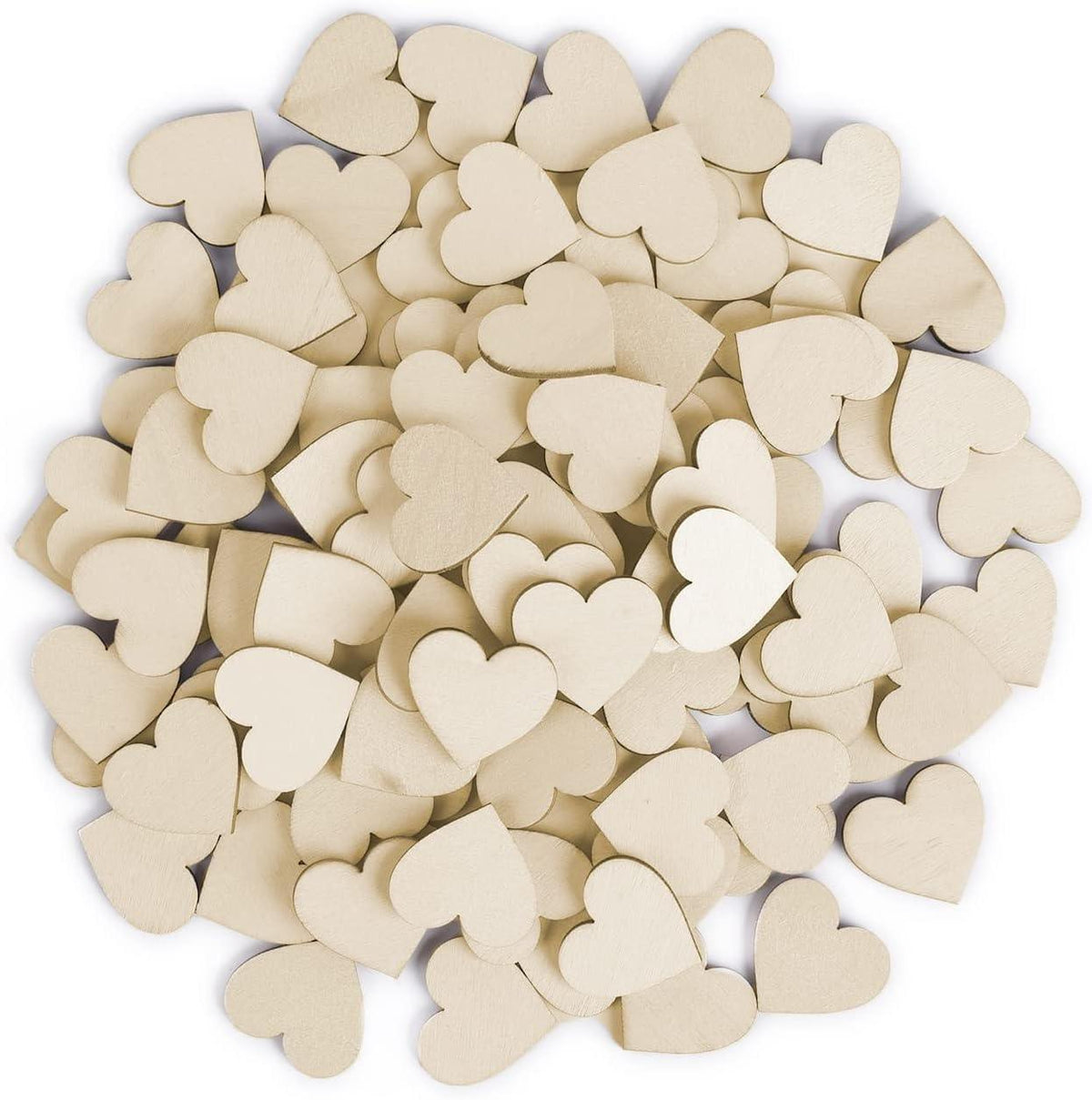 Haoser Heart MDF Pine Wood 1 inch -2.5 mm Thick Wood Hearts for Crafts, Unfinished Wooden Heart Cutouts, Heart Wood Slices Board for Resin Art, Mandala Art, Pyrography, Painting - Haoser