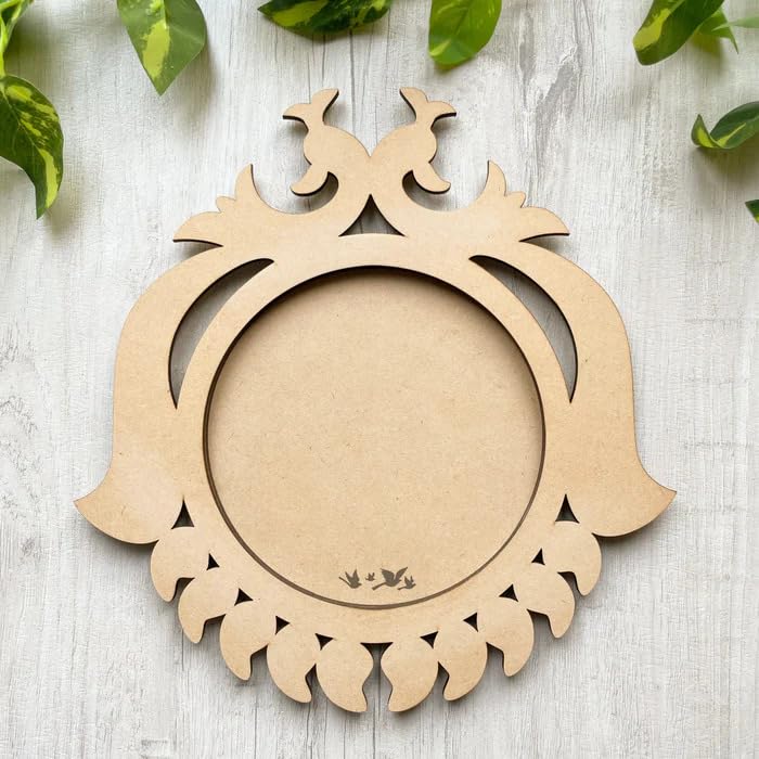 Wooden MDF Pooja Thali Platter Abstract Design