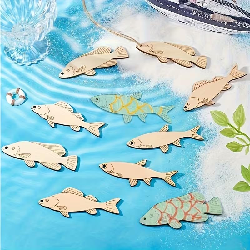 12 PCS Wooden Cutout Ornaments for DIY Painting – Hanging Decorations for Christmas