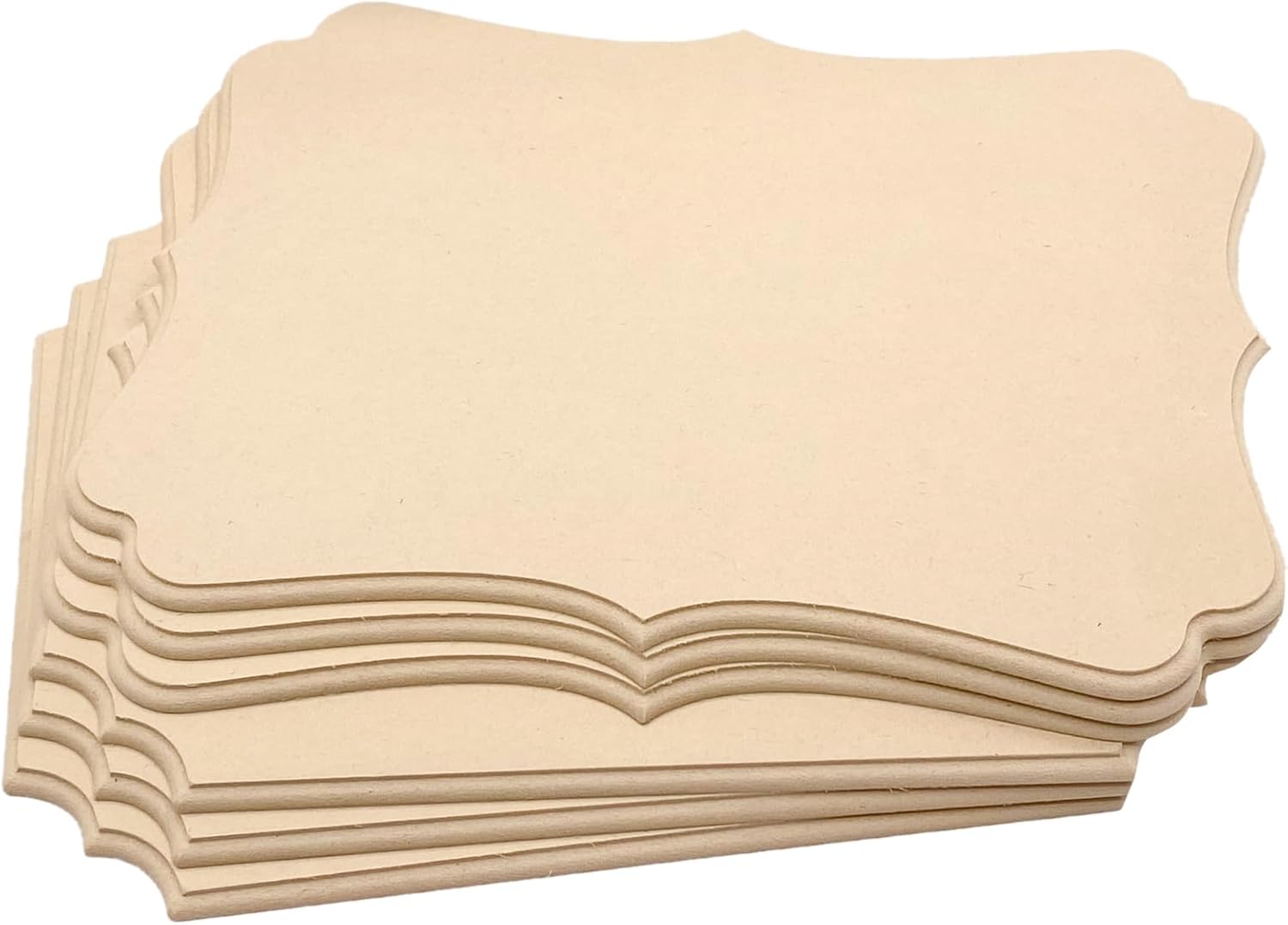 6 Pack Unfinished Wooden Plaques 11"x14"-0.25 Inch Thick Beveled MDF Wood Sign for Burning DIY Crafts