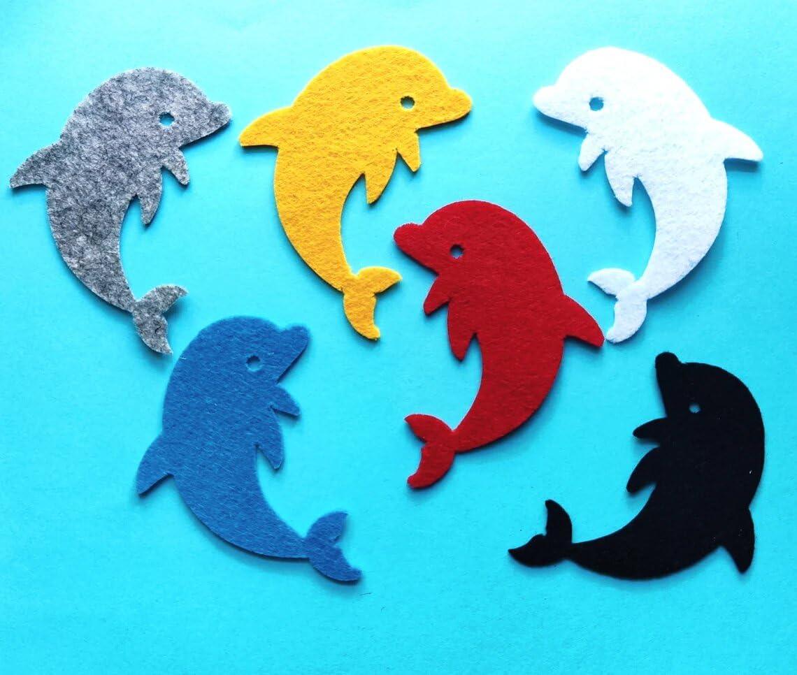Haoser Felt Dolphin Fish Sewing Craft Projects Cutout Pack of 40