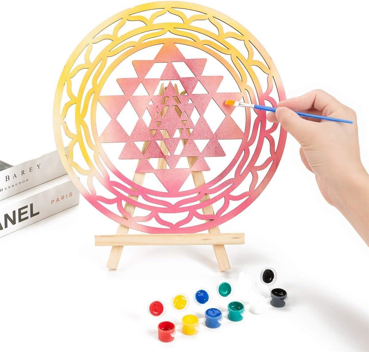 Curious Button Unfinished Wooden Geometry Wall Art Hanging Wall Sculpture Meditation Centerpiece for Home, Living Room, Yoga Wall Art, Wall Decor, Modern Wooden Wall (30 cm) - Haoser