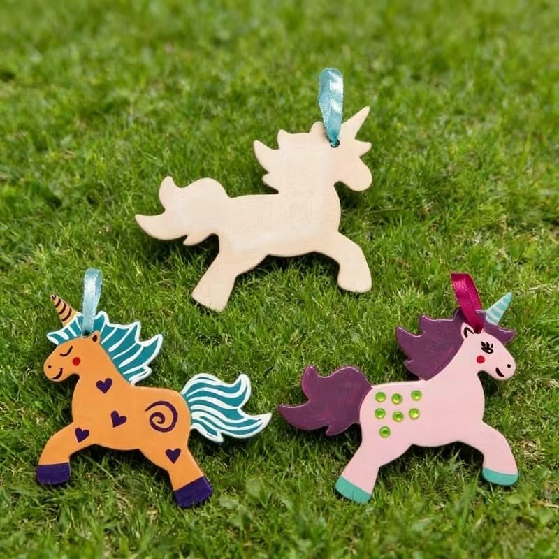 10 Pcs Wooden Unicorn Craft for Kids | Blank Unicorn Shapes for Arts & Crafts
