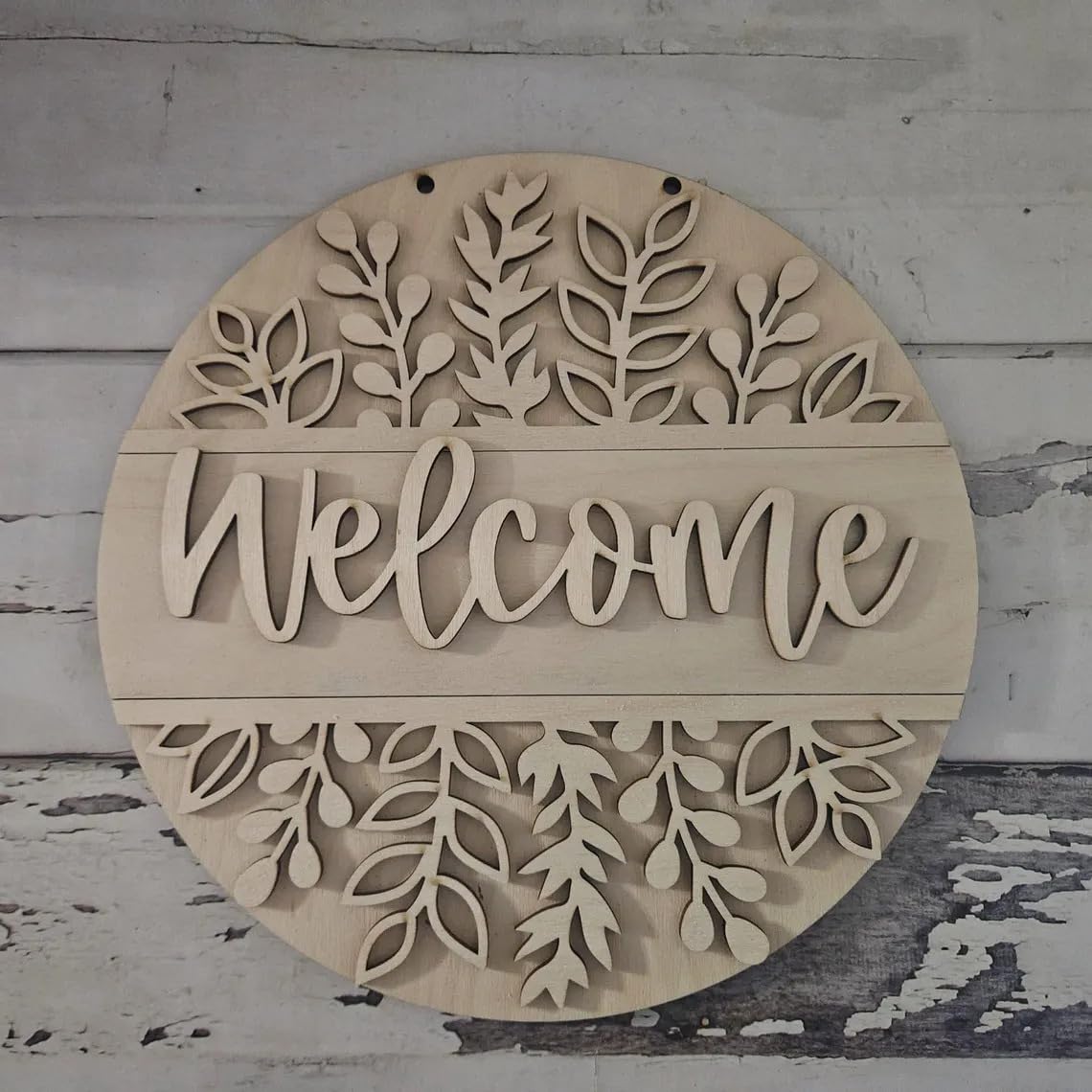 DIY Wooden Welcome Door Sign | 10 Inch Round MDF Blank for Front Door | Paintable Wood Sign for Porch, Entryway, Wall Decor | Rustic Make Your Welcome Board