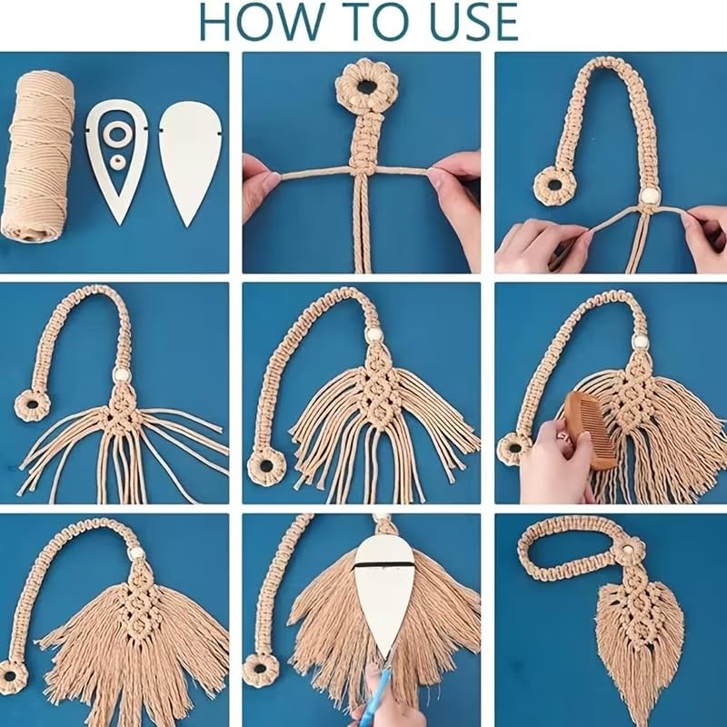 8 Pcs Pine MDF Wooden Tassel Cutting Templates – Teardrop & Feather Shape