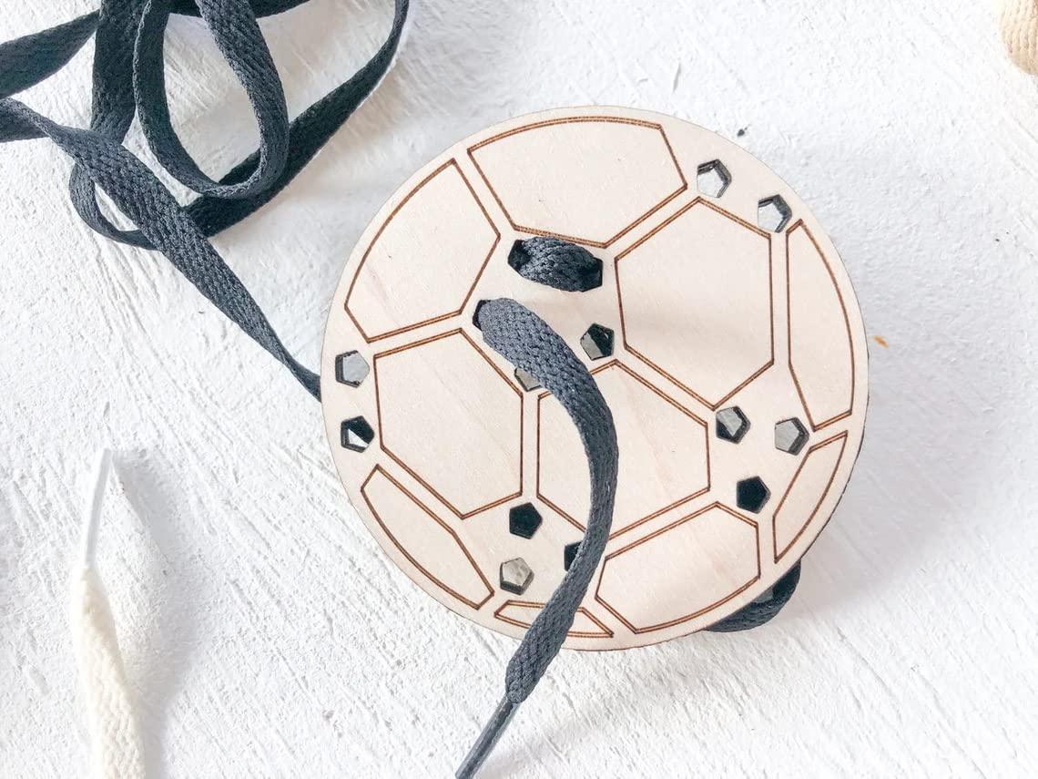 Haoser 3 Wooden Lacing Toy Lacing Toy Toddlers, Wooden Threading Toys, Educational and Learning Montessori Activity Baby and Kids, Fine Moto Pack of 3r Skill Toys, Star Square... - Haoser