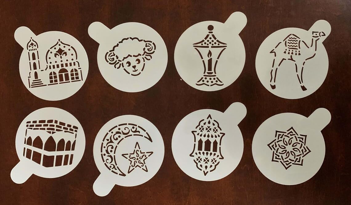 Cookie Stencils Set of 15 for Ramadan Eid Mubarak – 3.3X3 Inch Islamic Baking Stencils