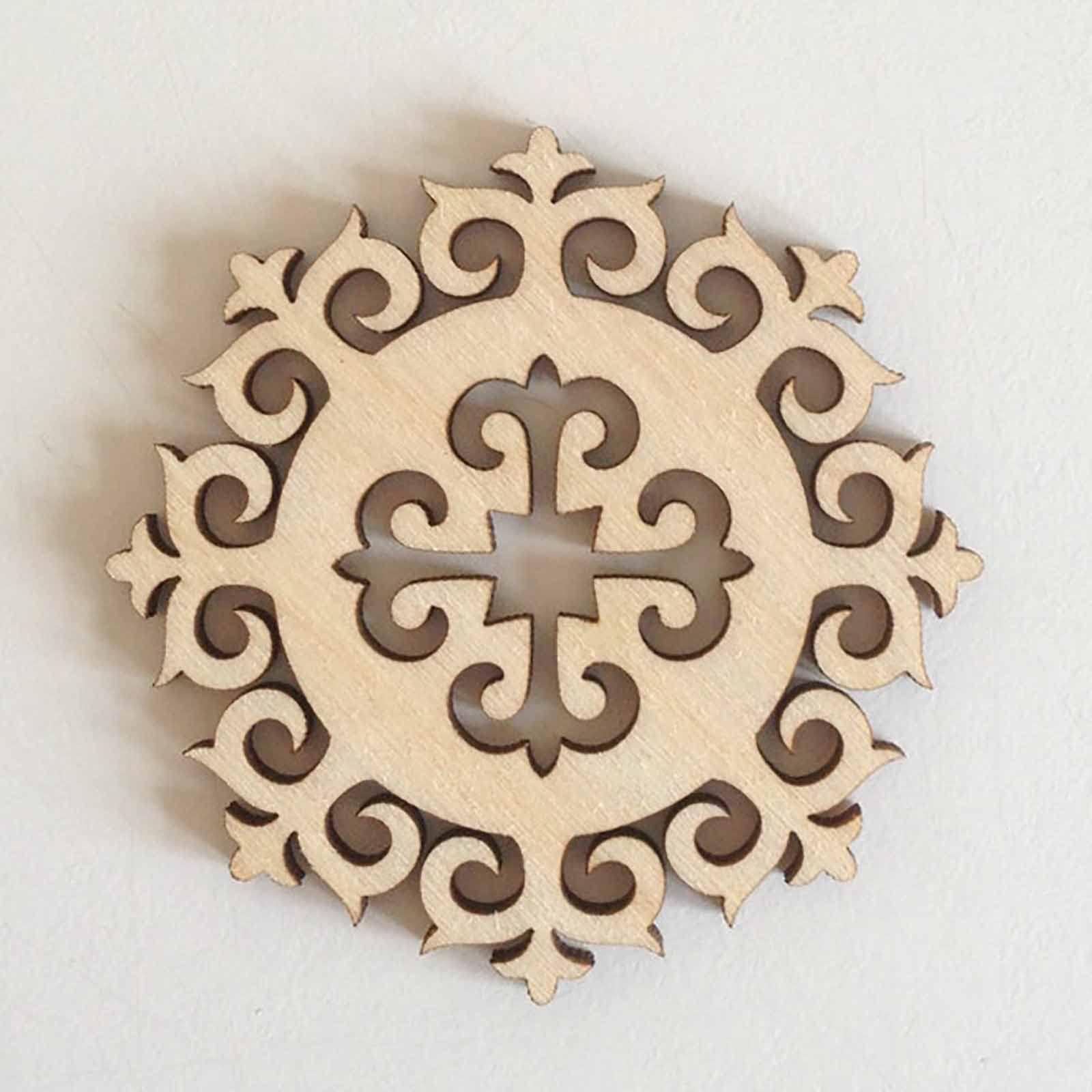 Haoser Wooden Ornaments Cutouts for Home Decor, Laser Cut Wood Cutouts for DIY Craft Project (Ornament-2) - Haoser