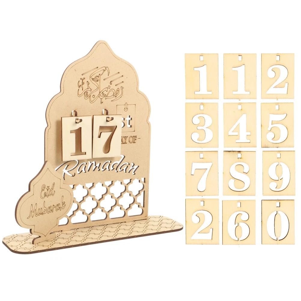 Ramadan Calendar Rustic Wooden Countdown Calendar | MDF Ramadan Mubarak Calendar | Eid Mubarak Decoration