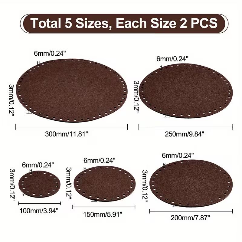 Pack of 6 Felt Basket Bottoms Round | Flat Fabric Basket Base for Crochet