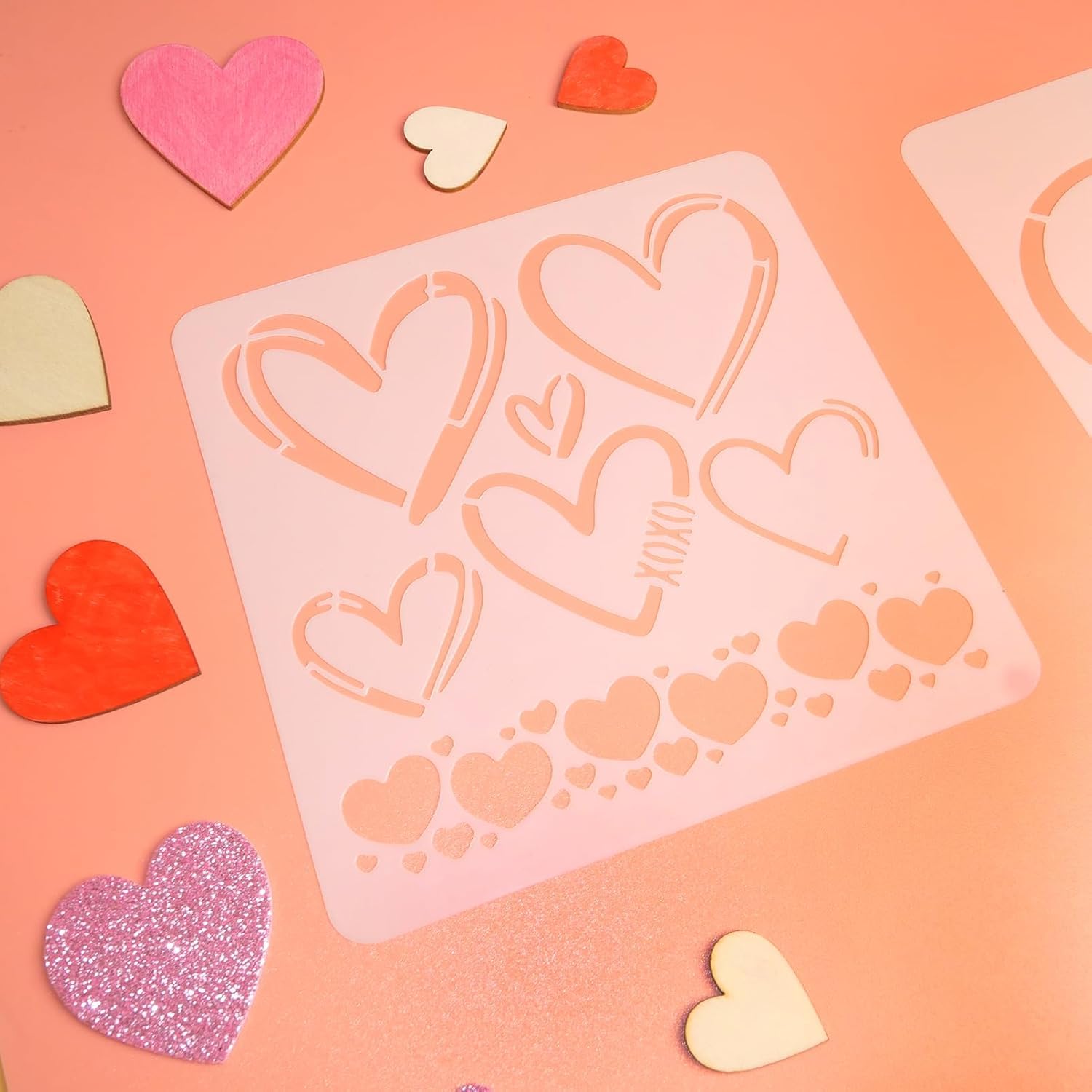 11 Pcs Heart Stencils for Painting – Reusable Plastic Heart Templates for Drawing on Wood, Crafts