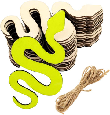 30 Pcs Wooden Snake Shape Cutouts for DIY Craft | Unfinished Wood Snake