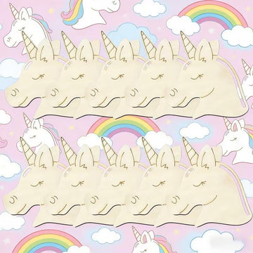 12 Pcs Wooden Unicorn Ornaments for Crafts | Blank Unfinished Wood DIY Hanging Unicorn Decorations