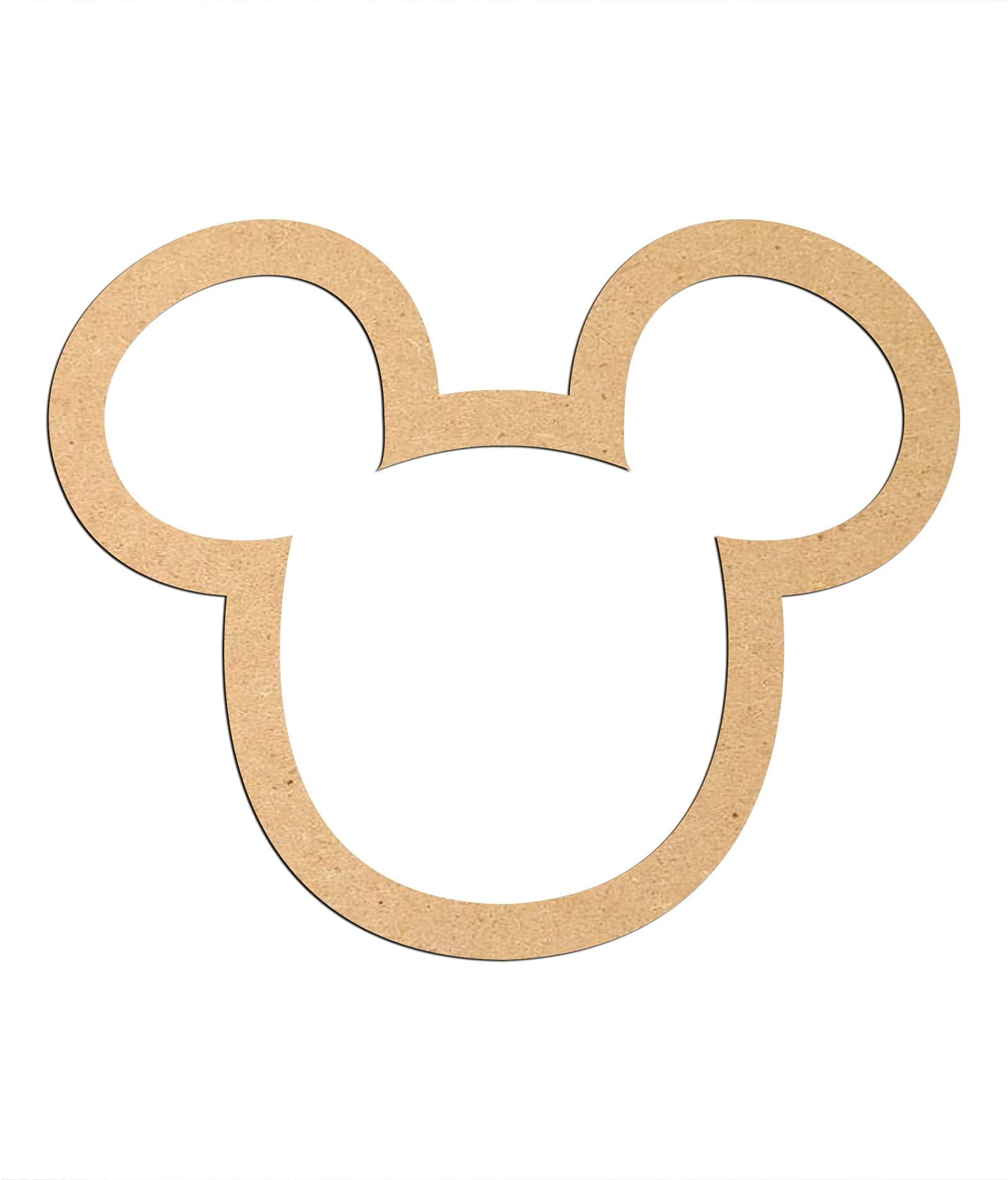 Haoser 3mm Wooden Micky Cutouts for Scrapbooking Arts Crafts DIY Decoration Display Décor - Haoser