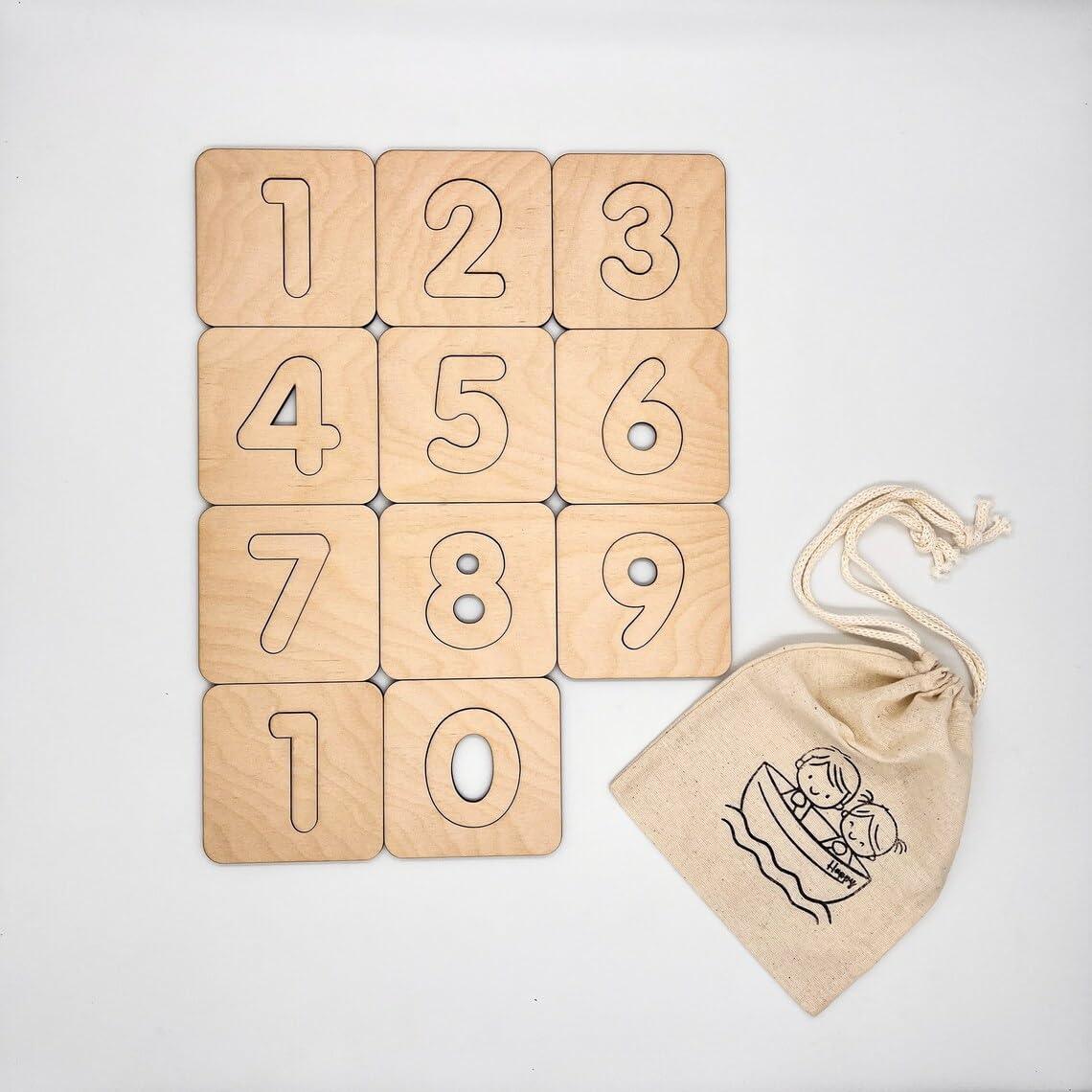 Haoser Educational Numbers Stencil Homeschool Math Wooden Toys