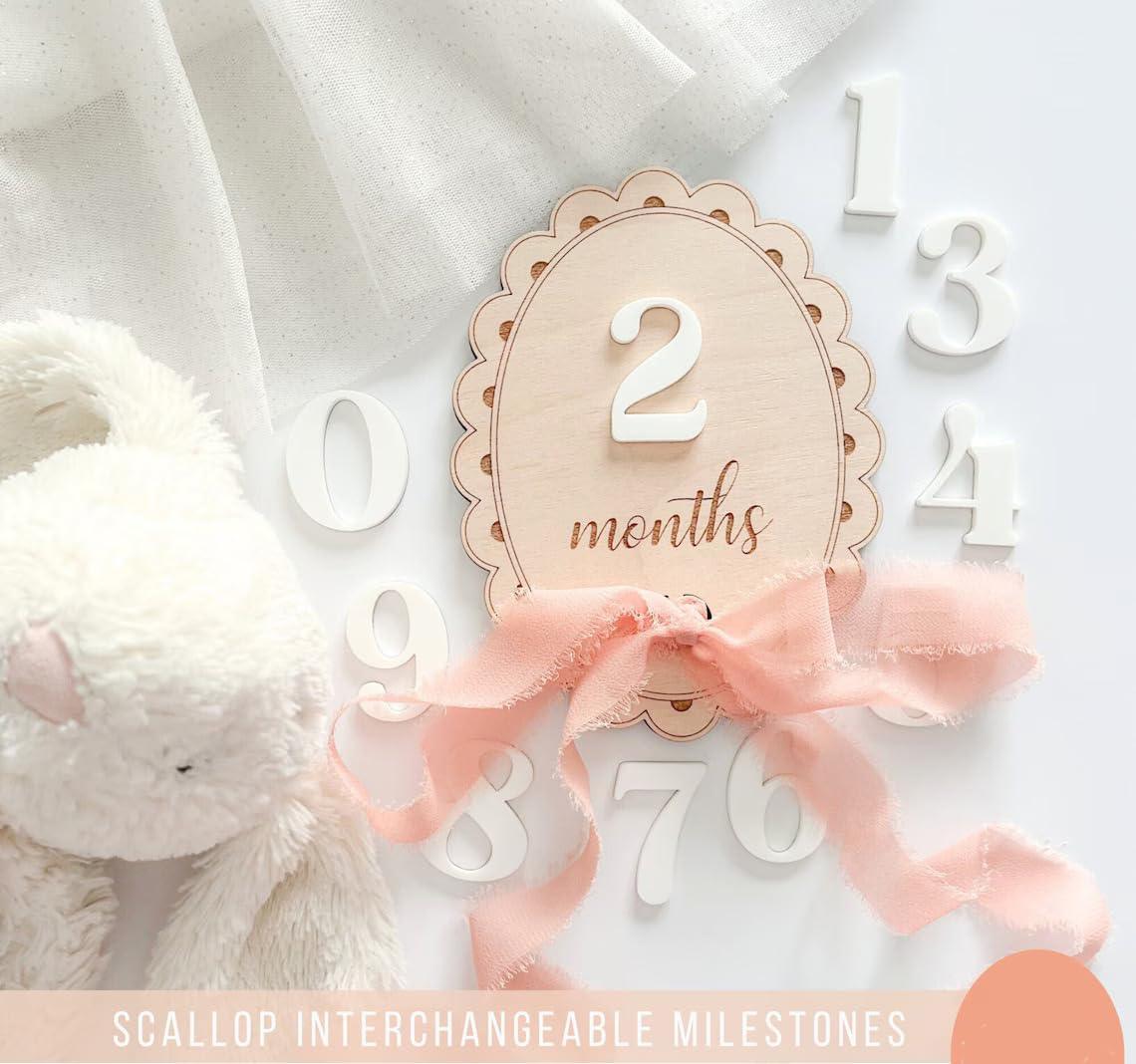 Haoser Baby Photo Props Cards for Baby Growth Recording (Ribbon)