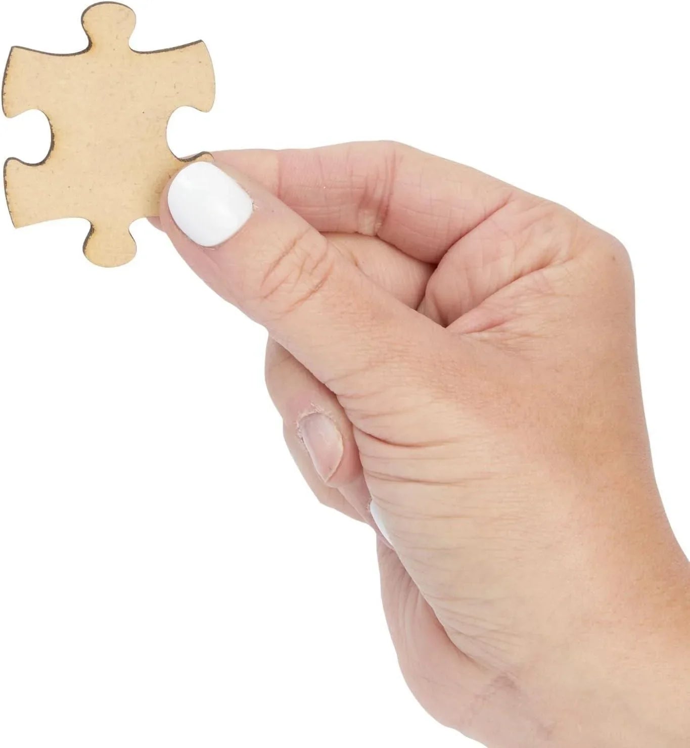 Haoser 100 Blank Wooden Puzzle Pieces for Crafts, DIY Art Projects, 1.9x1.6" Unfinished Freeform Jigsaw Wood Puzzle to Draw On - Haoser