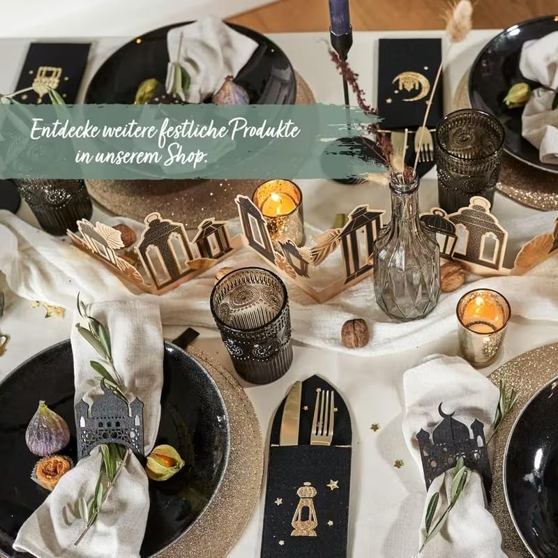 Ramadan Wooden Mosque Tabletop Decor Set | Plug-Together Islamic Centerpiece for Eid Mubarak