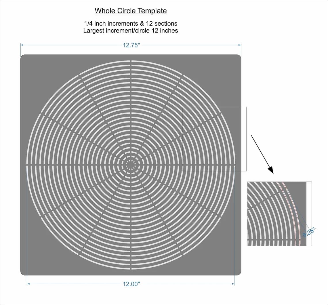 Plastic Mandala Quilting Stencil – Large 12x12 Inch Reusable Circle Template