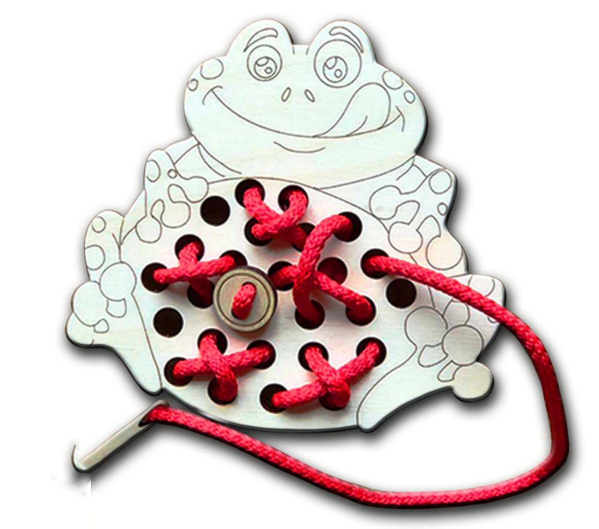 Wooden Lacing Toy for Kids | Montessori Threading Board with Lace | Fine Motor Skills Learning Toy