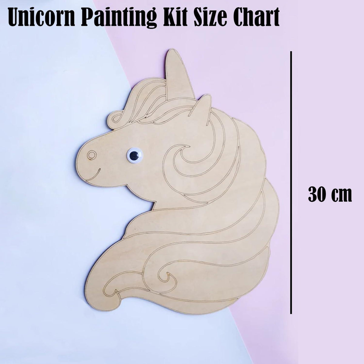 Haoser Engrave Unicorn Shape Wooden Crafts for Kids Painting DIY Crafts,Engrave Unicorn Wooden for Craft Supplies, Spring Party Home Decorations (30cm) - Haoser