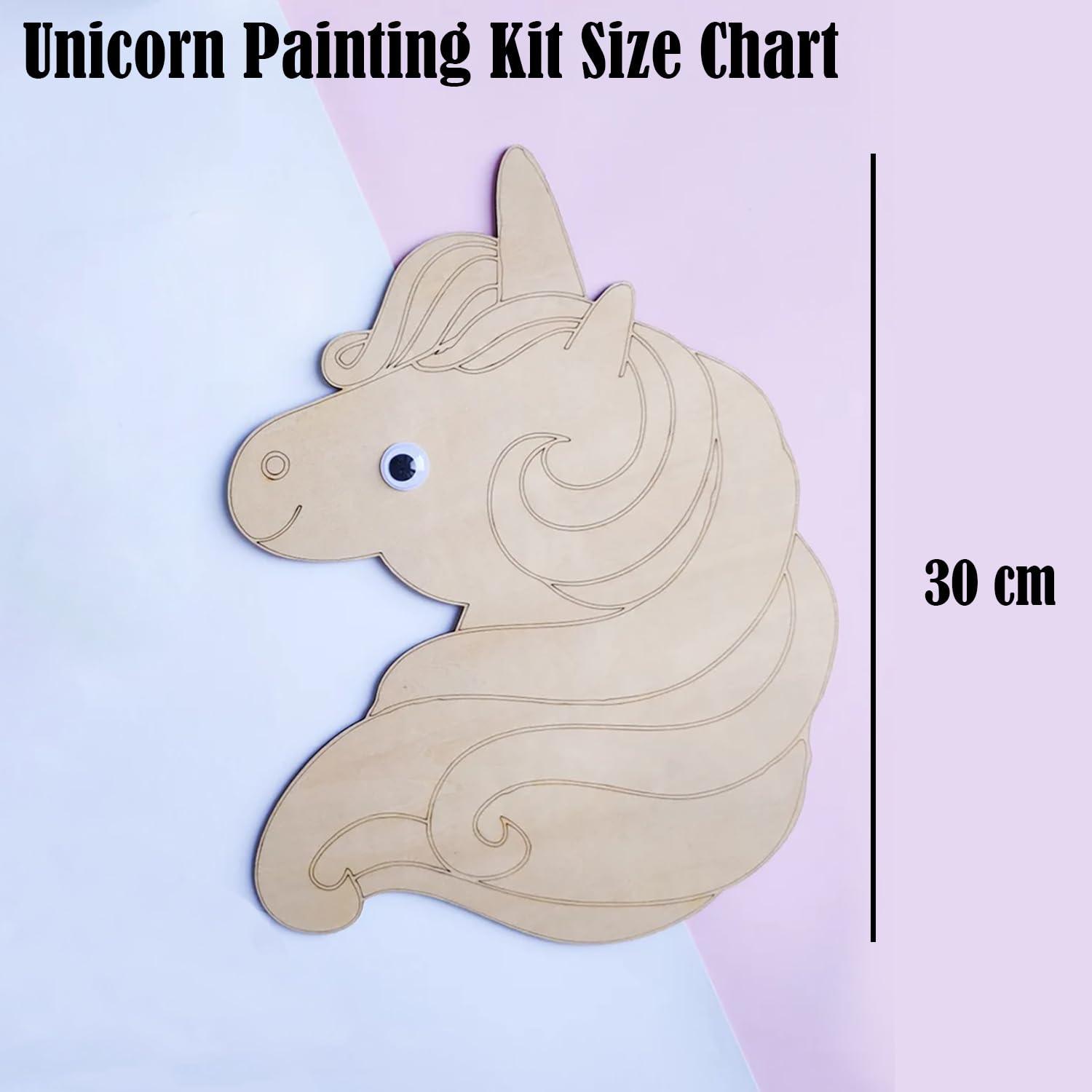 Haoser Engrave Unicorn Shape Wooden Crafts for Kids Painting DIY Crafts,Engrave Unicorn Wooden for Craft Supplies, Spring Party Home Decorations (30cm) - Haoser