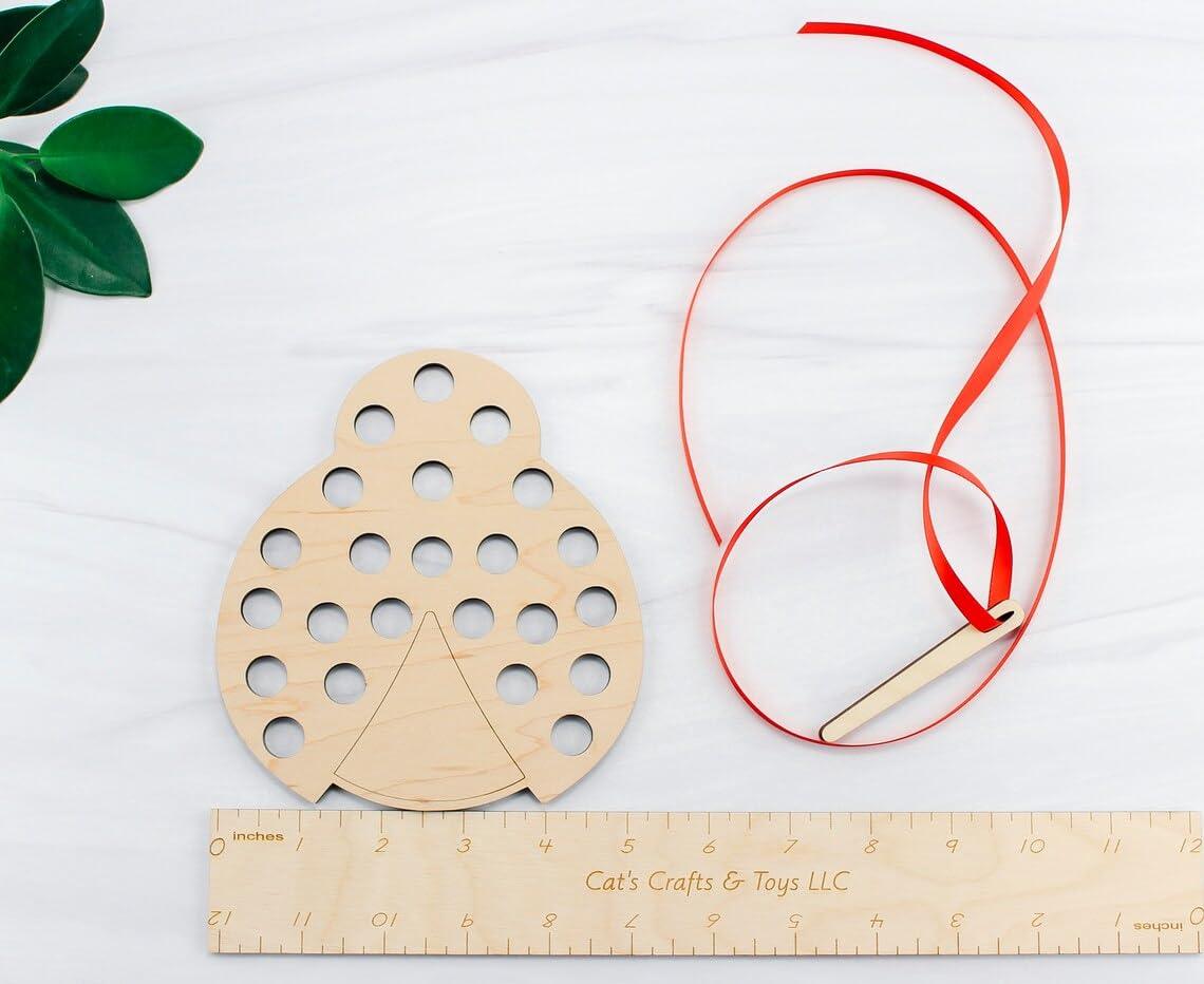 Haoser Pack of 5 Wooden Threading Lacing Toy for Toddlers Travel Toys Preschool Games Fine Motor Skills Educational Toys for 3+ Year Old Kids Gifts|4 inch - Haoser