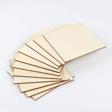 Haoser Square MDF Square MDF Board 1 inch -2.5 mm Thick Wood Squares for Crafts, Unfinished Wooden Square Cutouts,Coasters for Resin Art, Mandala Art, Pyrography, Painting - Haoser