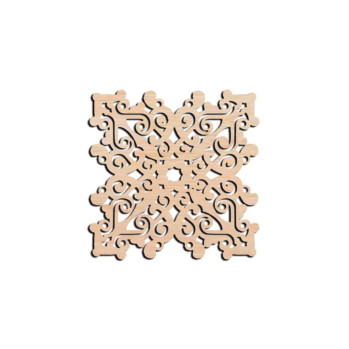 Haoser Home Décor Geometic Laser Cut Carved Panel for Living Room, Windows, Room Partition (Square Panel-12) - Haoser
