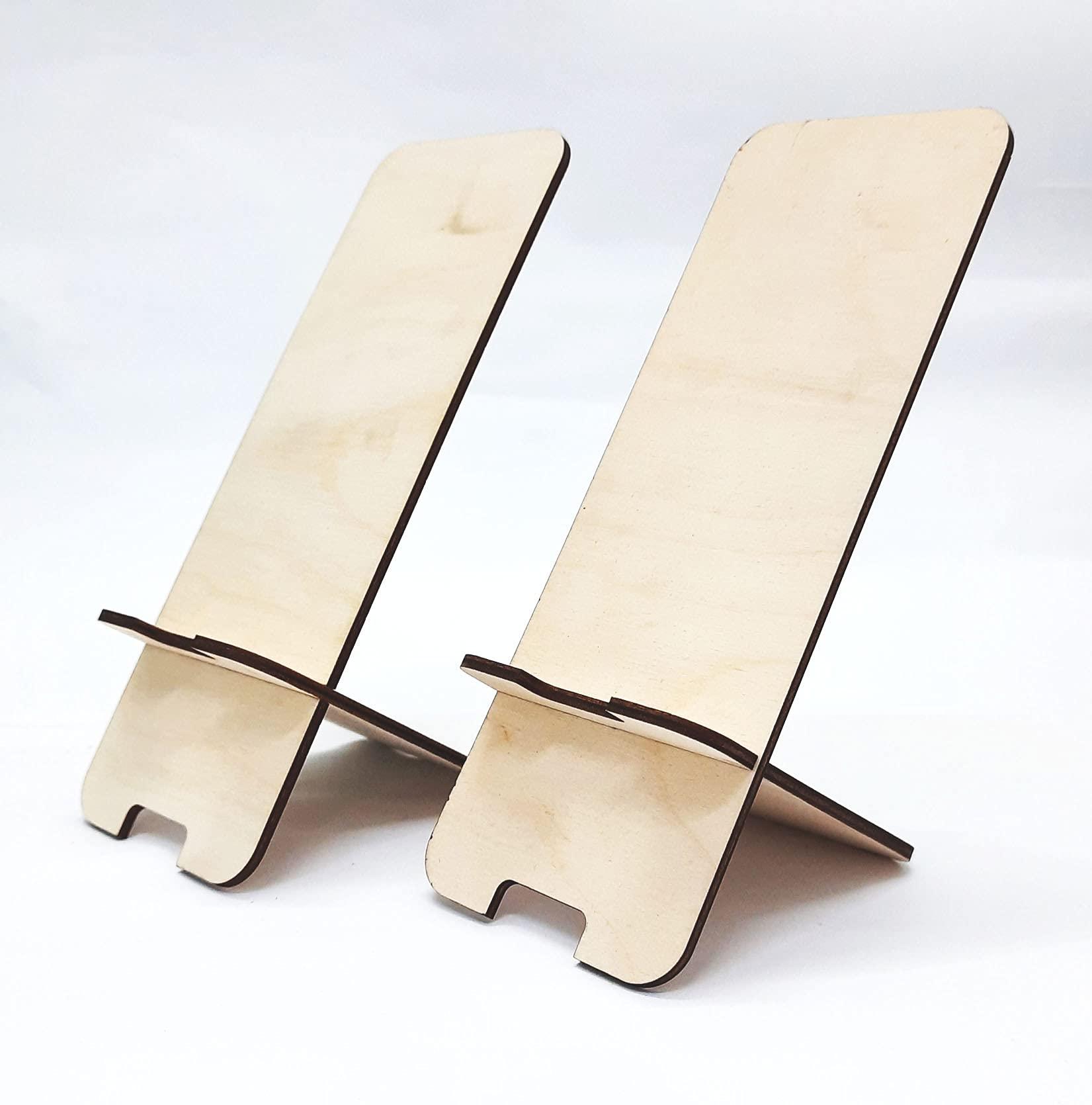 Haoser Pack of 2 Wooden Smartphone Stand, Cell Phone Holder. Universal Size for All Mobiles can Be Used in Office Or Home - Haoser